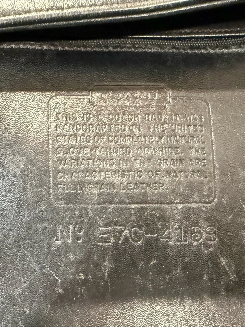Coach EUC Vintage Made in USA Black Leather Companion Crossbody